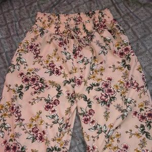High waisted flower pants